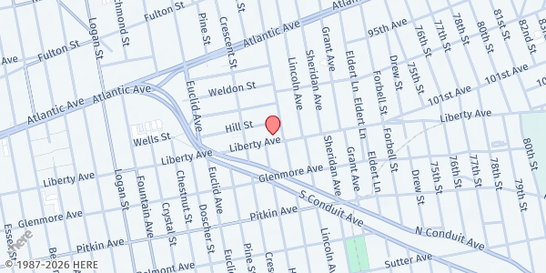 Map showing East NY Brooklyn Hospital WIC at 1081 Liberty Ave, Brooklyn, NY
