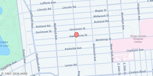 Map showing ELITE LEARNERS, INC at 581 RODGERS AVENUE, Brooklyn, NY