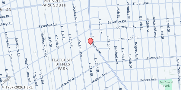 Map showing Emmaus SDA Church at 1144 FLATBUSH AVENUE, Brooklyn, NY