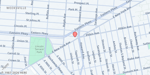 Map showing F.A.R.M. HARVEST INITIATIVE - Ocean Hill at 1432 Pitkin Avenue, Store front, Brooklyn, NY