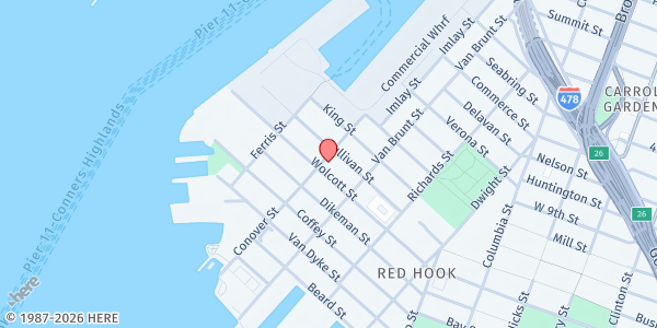 Map showing Food First Distribution Center at 165 Conover st, Brooklyn, NY