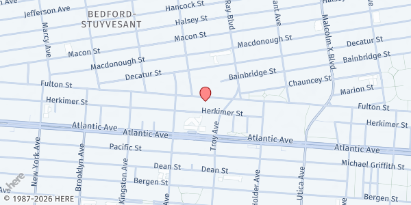Map showing Fulton Street Brooklyn Hospital WIC at 1606 Fulton St, Brooklyn, NY