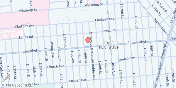 Map showing God's Battalion of Prayer Church at 661 LINDEN BOULEVARD, Brooklyn, NY