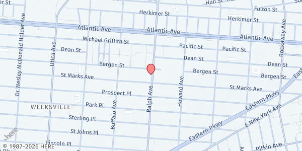 Map showing God's Deliverance Temple, Inc at 438 RALPH AVENUE, Brooklyn, NY