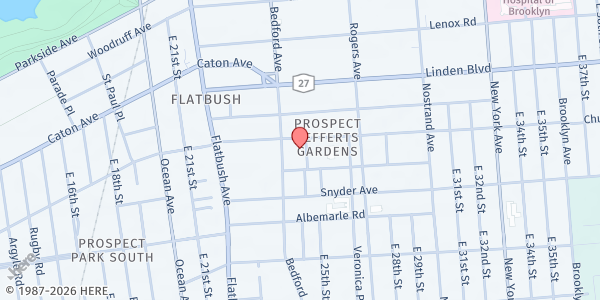 Map showing GOSHEN TEMPLE OF SEVENTH DAY ADVENTIST CHURCH at 2414 CHURCH AVENUE, Brooklyn, NY