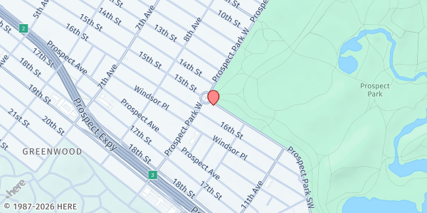 Map showing Grand Army Plaza Greenmarket at 1 Prospect Park, Brooklyn, NY