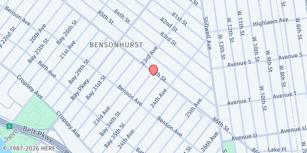 Map showing Health Essential Association CPMM at 2336 86TH STREET, Brooklyn, NY
