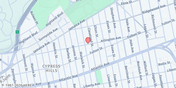 Map showing Hispanic Project-USA, Inc. - Arlington Ave Distribution Site at 230 Arlington Ave, Brooklyn, NY