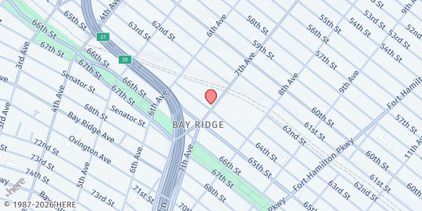 Map showing Holding Hands Ministries at 6324 7th Ave, Brooklyn, NY