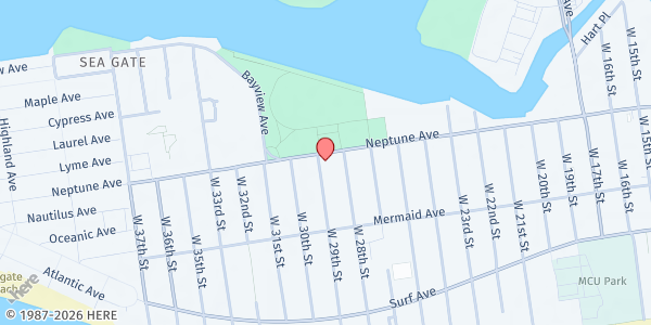 Map showing Holding Hands Ministries at 2828 Neptune Ave, Brooklyn, NY