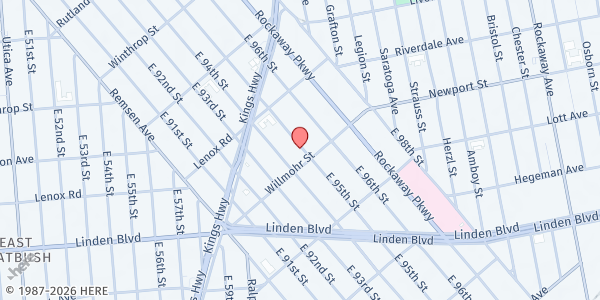 Map showing HOPE CENTER DEVELOPMENT CORPORATION - 414 East 95th Street at 414 EAST 95TH STREET, Brooklyn, NY