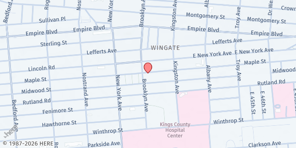 Map showing Horeb SDA Community Services at 520 Kingston Ave, Brooklyn, NY