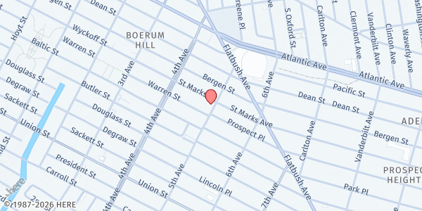 Map showing Imani House, Inc. at 76A 5th Ave., Brooklyn, NY