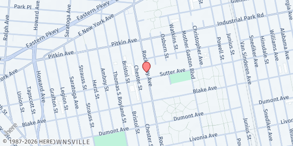 Map showing Isabahlia Farm Stand at 514 Rockaway Avenue, Brooklyn, NY