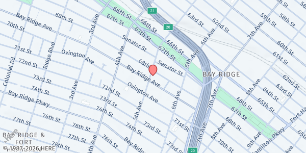 Map showing Islamic Society of Bay Ridge at 6807 5th Ave., Brooklyn, NY
