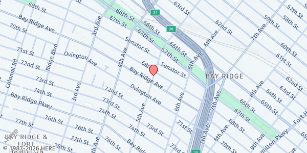 Map showing Islamic Society of Bay Ridge at 6807 5th Ave., Brooklyn, NY