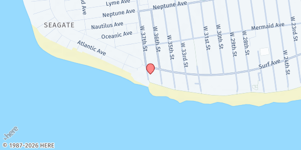 Map showing JCC of Greater Coney Island at 3001 West 37th Street, Brooklyn, NY