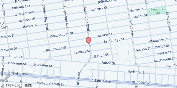Map showing King Emmanuel Community Services Development Corp. - Brooklyn at 207A Bainbridge St, Brooklyn, NY