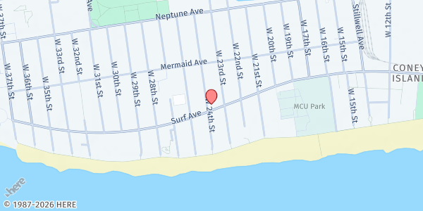Map showing KINGDOM GLOBAL MISSIONS at 2315 SURF AVENUE, Brooklyn, NY