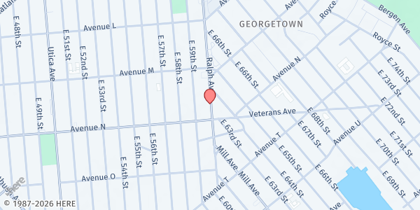 Map showing KINGLAWN UNITED PRESBYTERIAN CHURCH at 2368 RALPH AVENUE, Brooklyn, NY