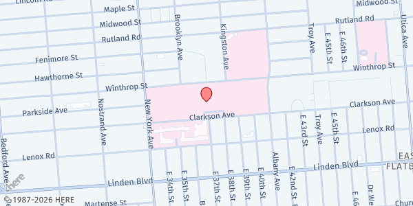 Map showing Kings County Hospital Center WIC Office at 451 Clarkson Ave., Brooklyn, NY