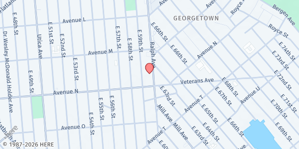 Map showing Kingslawn Presbyterian Pantry at 2368 Ralph Ave, Brooklyn, NY