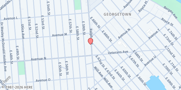 Map showing Kingslawn United Presbyterian Church at 2368 Ralph Avenue, Brooklyn, NY