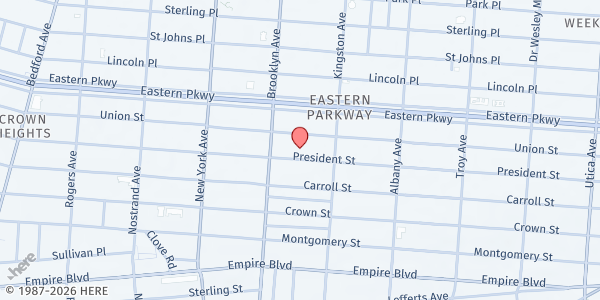 Map showing Machon Chana Women's Institute at 556 Crown St., Brooklyn, NY