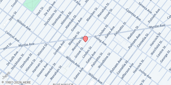 Map showing Make the Road New York - Brooklyn at 301 GROVE STREET, Brooklyn, NY