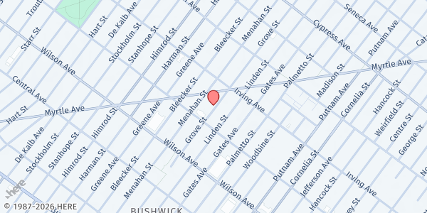 Map showing Make The Road NY (Brooklyn) at 301 Grove St., Brooklyn, NY
