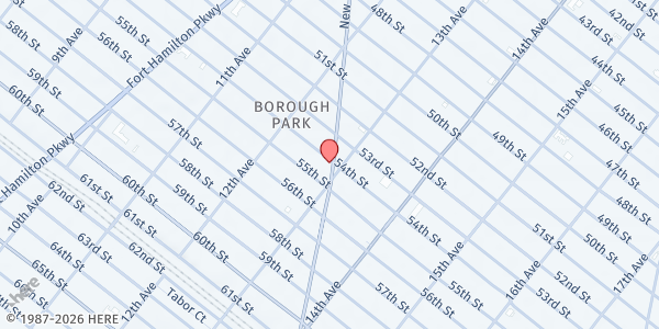 Map showing Masbia of Boro Park at 5402 New Utrecht Ave, Brooklyn, NY