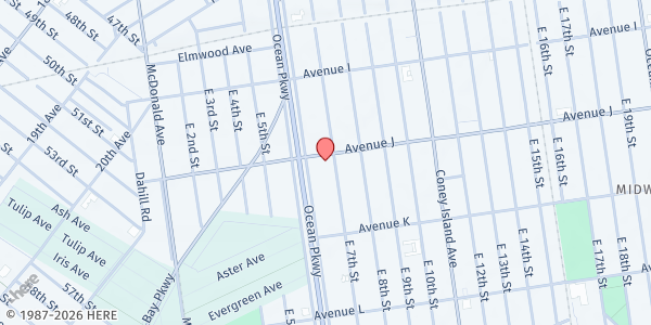 Map showing Masbia of Flatbush at , Brooklyn, NY