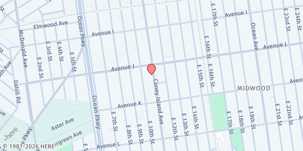 Map showing Masbia of Flatbush at 1372 Coney Island Ave, Brooklyn, NY