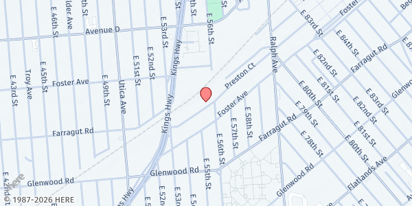 Map showing Met Council: Preston Ct. Pantry at 5361 Preston Court, Brooklyn, NY