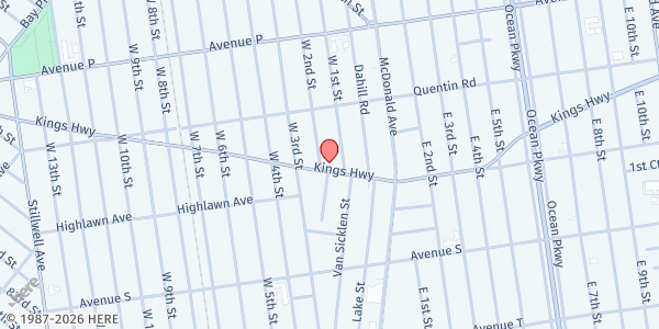 Map showing Met Council- Sephardic Bikur Holim at 425 KINGS HIGHWAY, Brooklyn, NY
