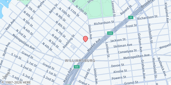 Map showing Mobile Soup Kitchen - Havemeyer Street at 1 Havemeyer St, Brooklyn, NY