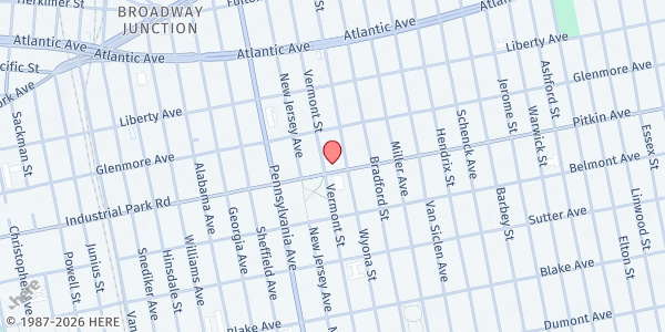 Map showing MUNA Social Services - An Namirah at 2135 PITKIN AVENUE, Brooklyn, NY