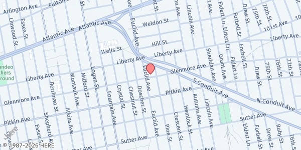 Map showing Muna Social Services - BMMCC at 1033 Glenmore Ave, Brooklyn, NY