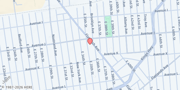 Map showing My Brother's Keepers Those Who Care, Inc. - Main Location at 1770 Flatbush Ave., Brooklyn, NY