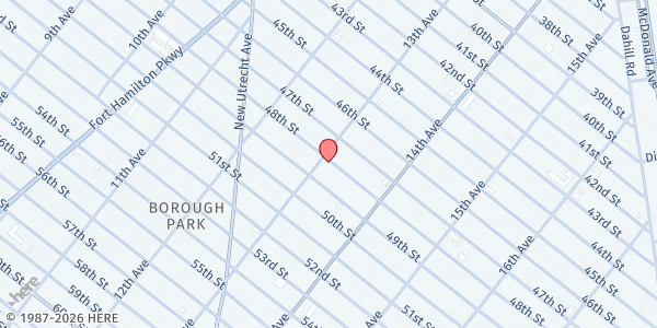 Map showing Nachas Health and Family Network, Inc. - Brooklyn Office at 1310 48 Street, Suite 402, Brooklyn, NY