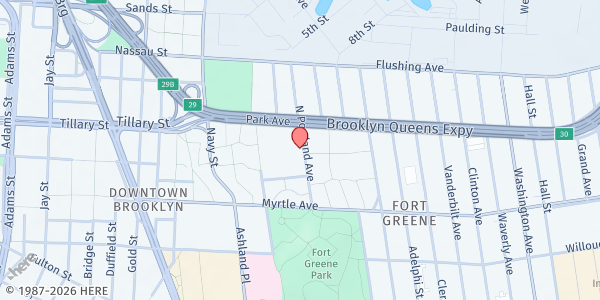 Map showing NBHN Cumberland D&T WIC at 100 N Portland Ave, Brooklyn, NY