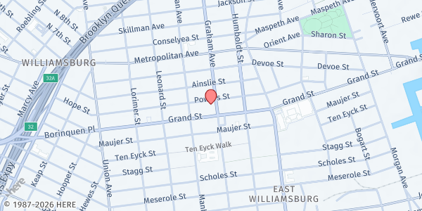 Map showing NBHN Williamsburg WIC at 279 Graham Ave - Second Floor, Brooklyn, NY