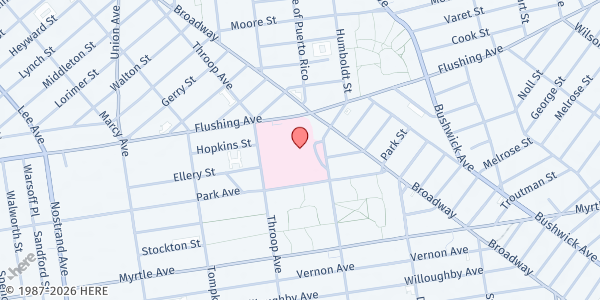Map showing Northern Brooklyn Health Network - Woodhull Medical Center at 760 Broadway - Room 2A 230, Brooklyn, NY