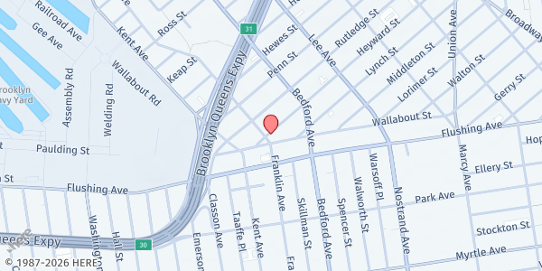 Map showing ODA of Williamsburg WIC Office at 12 Heyward St - First Floor, Brooklyn, NY