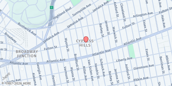 Map showing On the Go Relief - Community Pantry Boutique at 2794 Fulton St, Brooklyn, NY