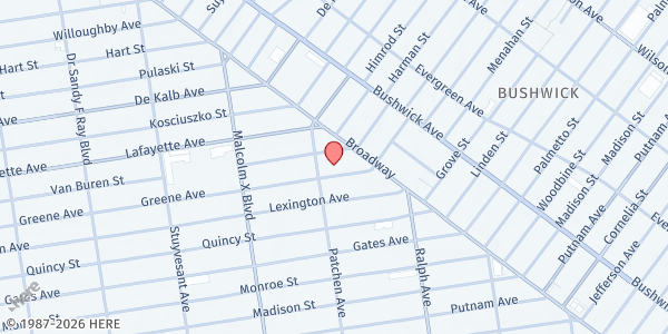 Map showing Open Door Outreach Ministry at 999 Greene Ave, Brooklyn, NY