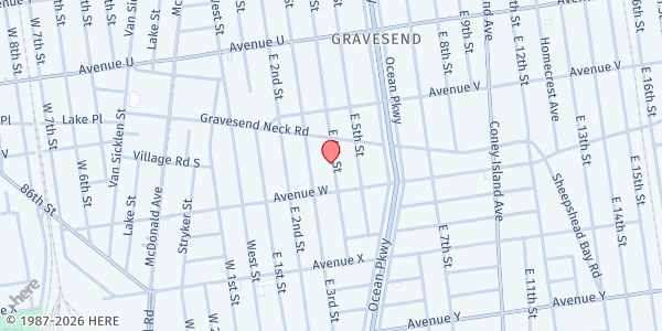 Map showing Our Lady of Grace Pastoral Ministry - Mobile Soup Kitchen at 2322 East 4th Street, Brooklyn, NY