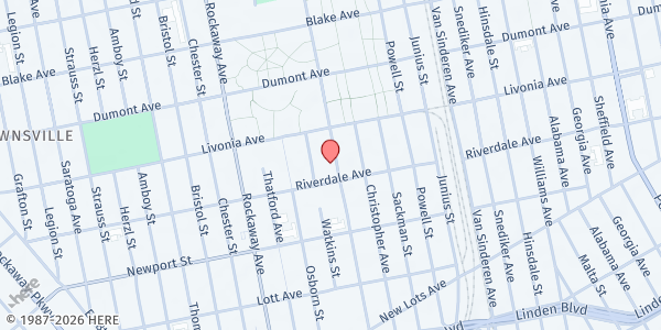 Map showing Our Lady of Mercy Chapel at 680 Mother Gaston Blvd, Brooklyn, NY