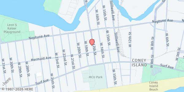 Map showing Our Lady of Solace Shrine at 2866 WEST 17TH STREET, Brooklyn, NY