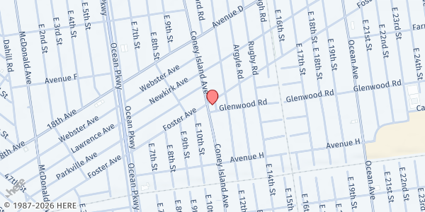 Map showing Pakistani American Youth Organization Inc (PAYO) at 1045 CONEY ISLAND AVENUE, Brooklyn, NY